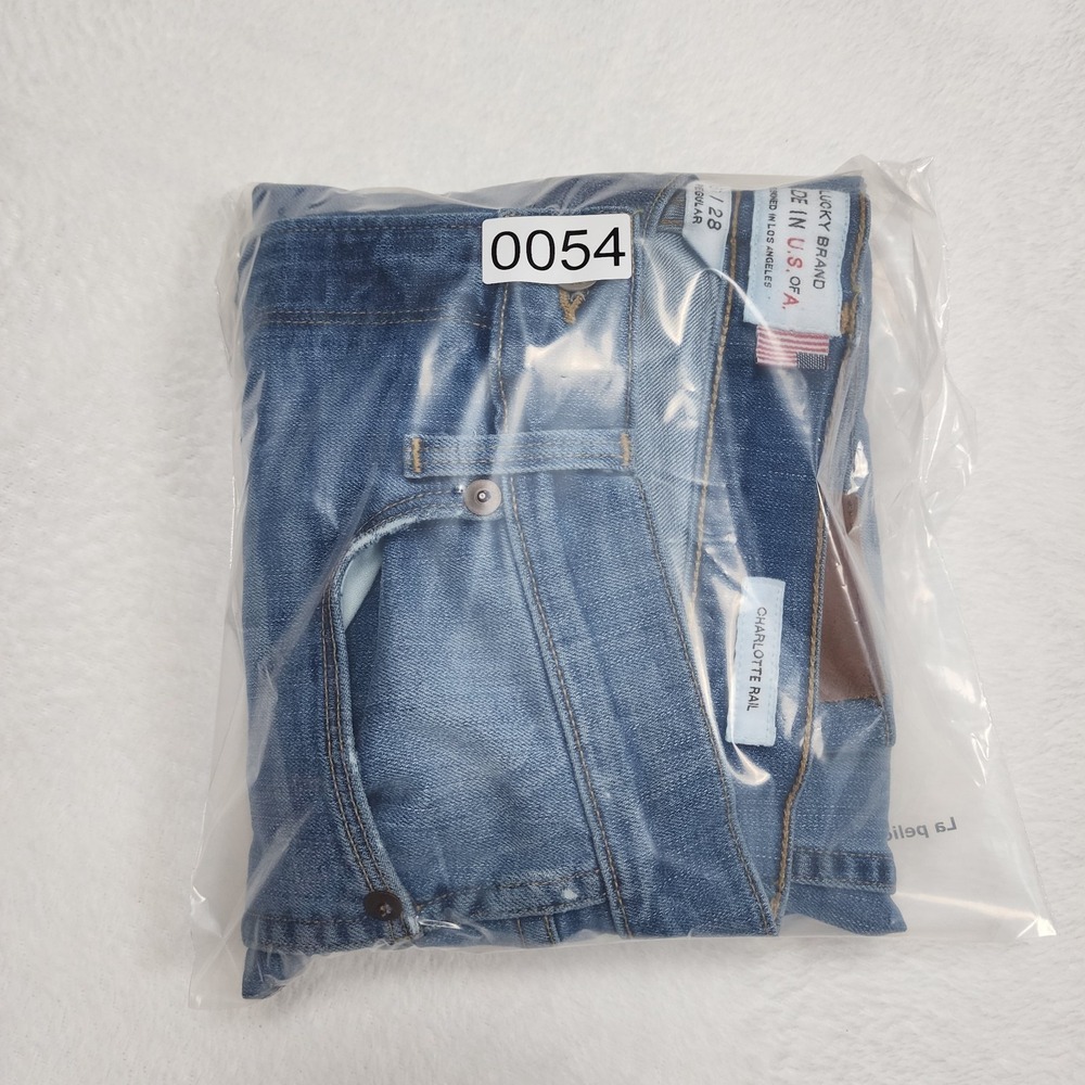 Lucky Brand Charlotte Rail Jeans Womens 6 28 Blue White Oak Distressed USA - Picture 13 of 13